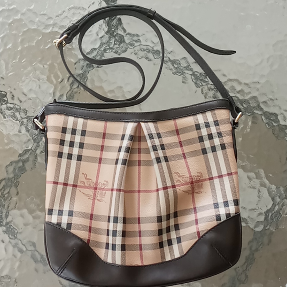 Burberry Haymarket Leather Crossbody Bag